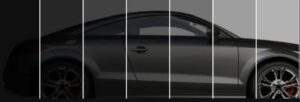 Car showing different window tint shades
