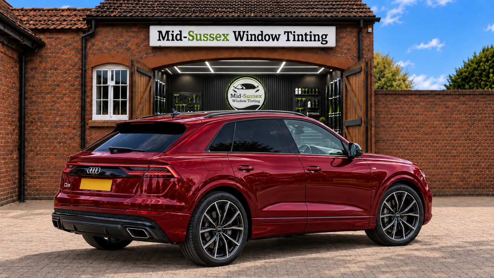Audi Q8 with professionally tinted rear glass