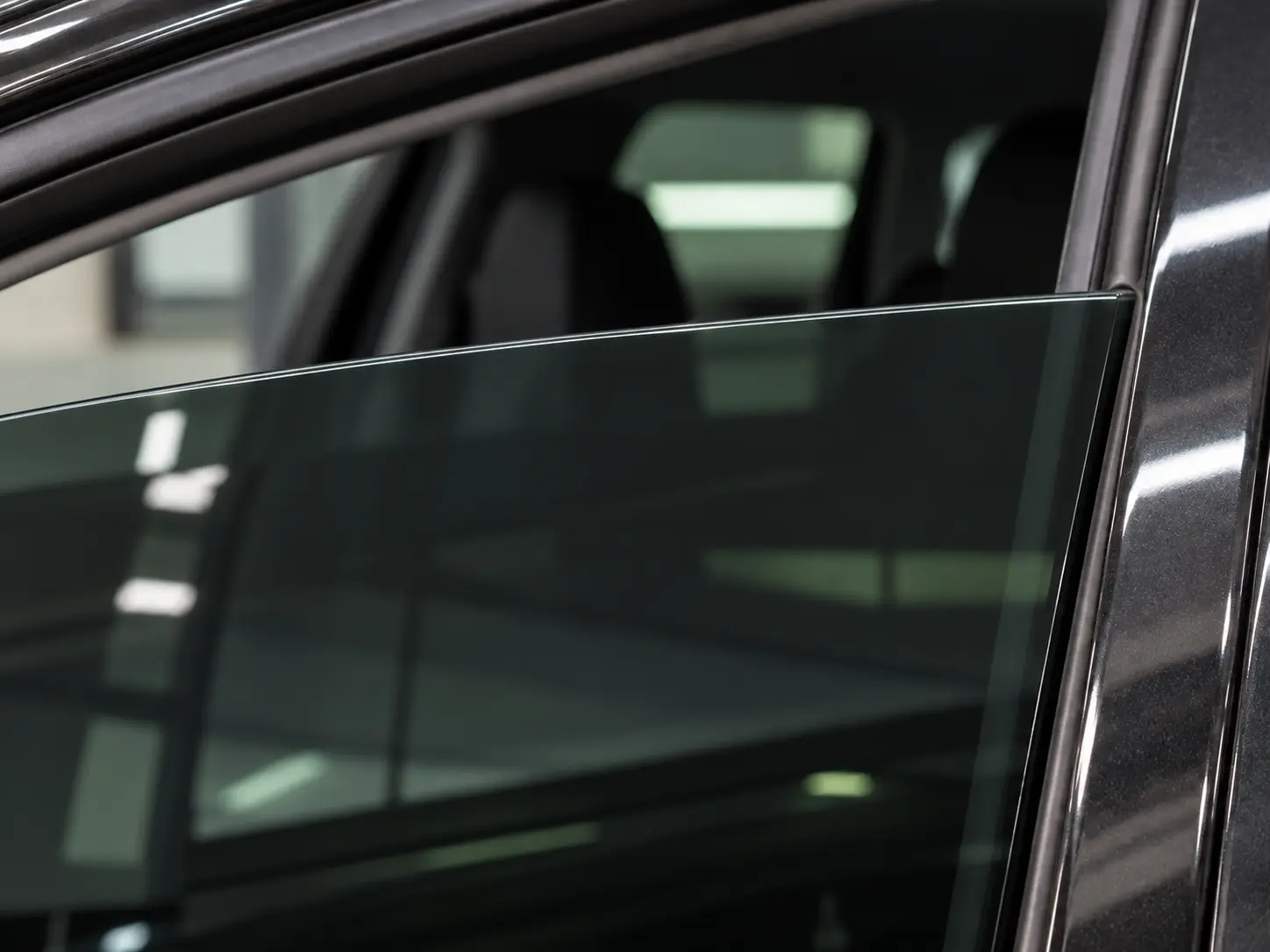 Illustrative professional window tint with a neat close-cut edge